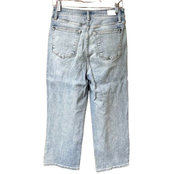 Judy Blue Wide Leg Cropped Jeans 5/27‎ Light Wash Button Fly Cotton Blend - Picture 2 of 8